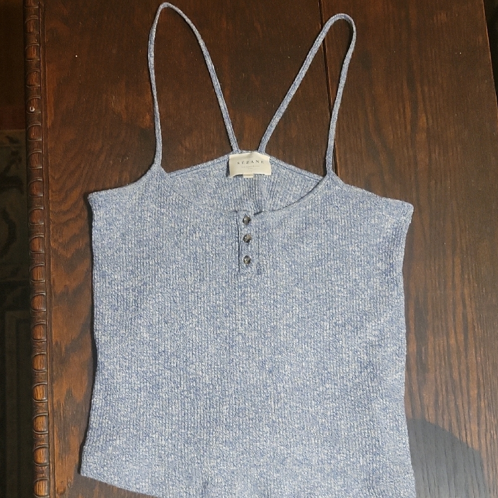 Sezane Lisea Cami Tank Top in Blue XS